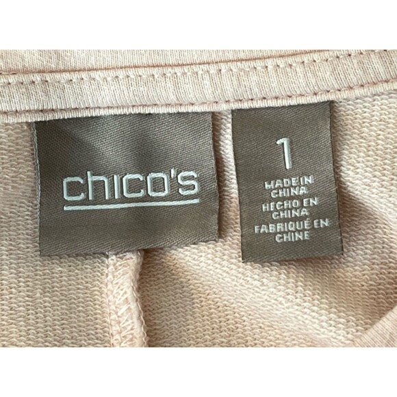 Chicos Petal Pink Tailored Long Sleeve Top blouse 1 M 6 8 - Picture 4 of 5